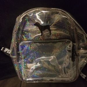 Victoria Secret pink  clear small backpack